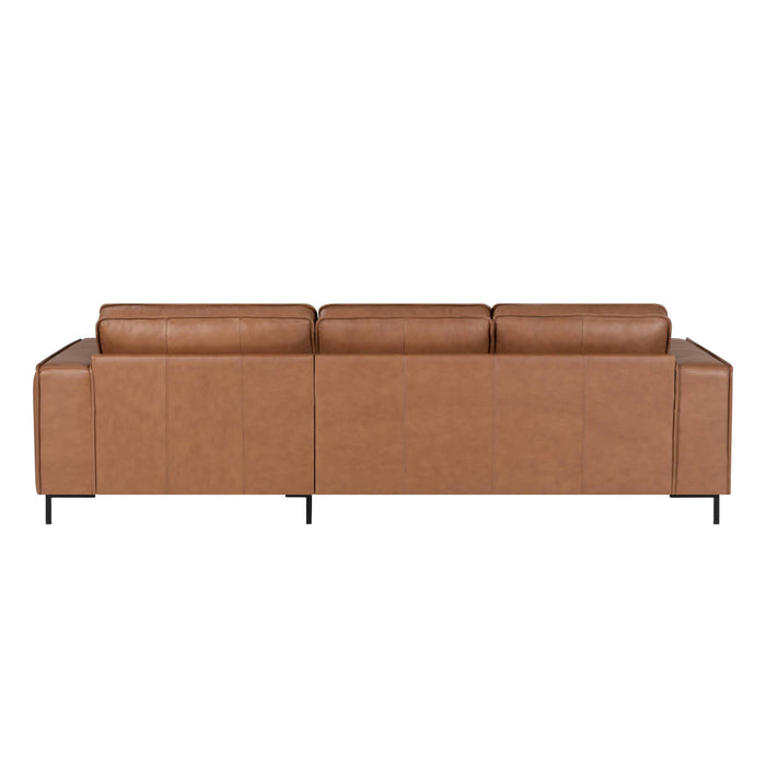 by fonQ Brisk Hoekbank met Chaise Longue Rechts - Buffelleer - Cognac