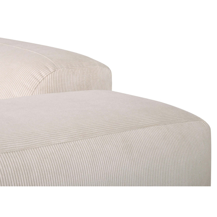 by fonQ Wonder 4-zits Hoekbank met Chaise Longue Links XL - Rib - Crème