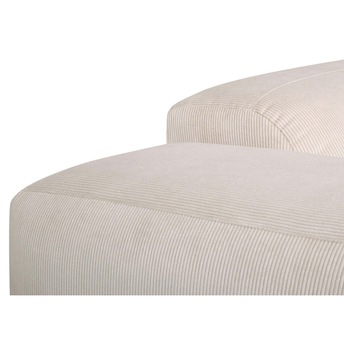 by fonQ Wonder 4-zits Hoekbank met Chaise Longue Rechts XL - Rib - Crème