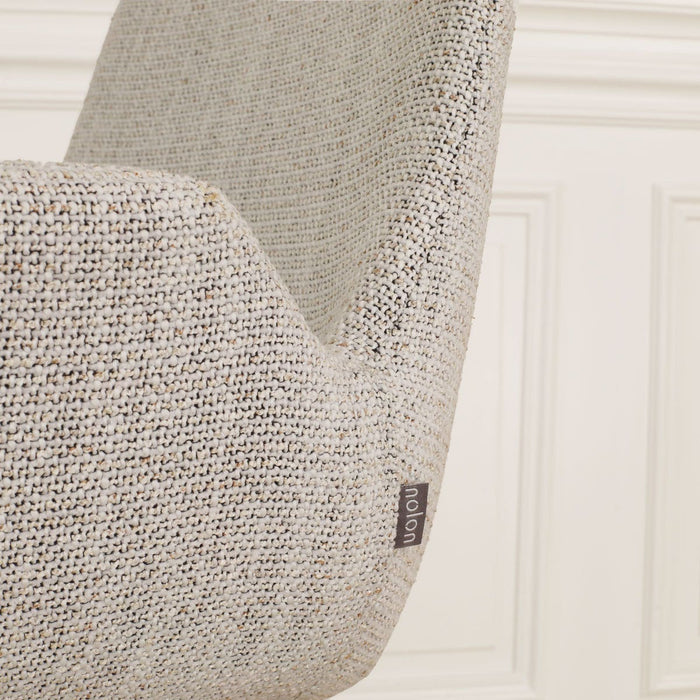 Nolon Noa-Eef Eetkamerstoel Beige Gemêleerd - met Armleuning - Zwart