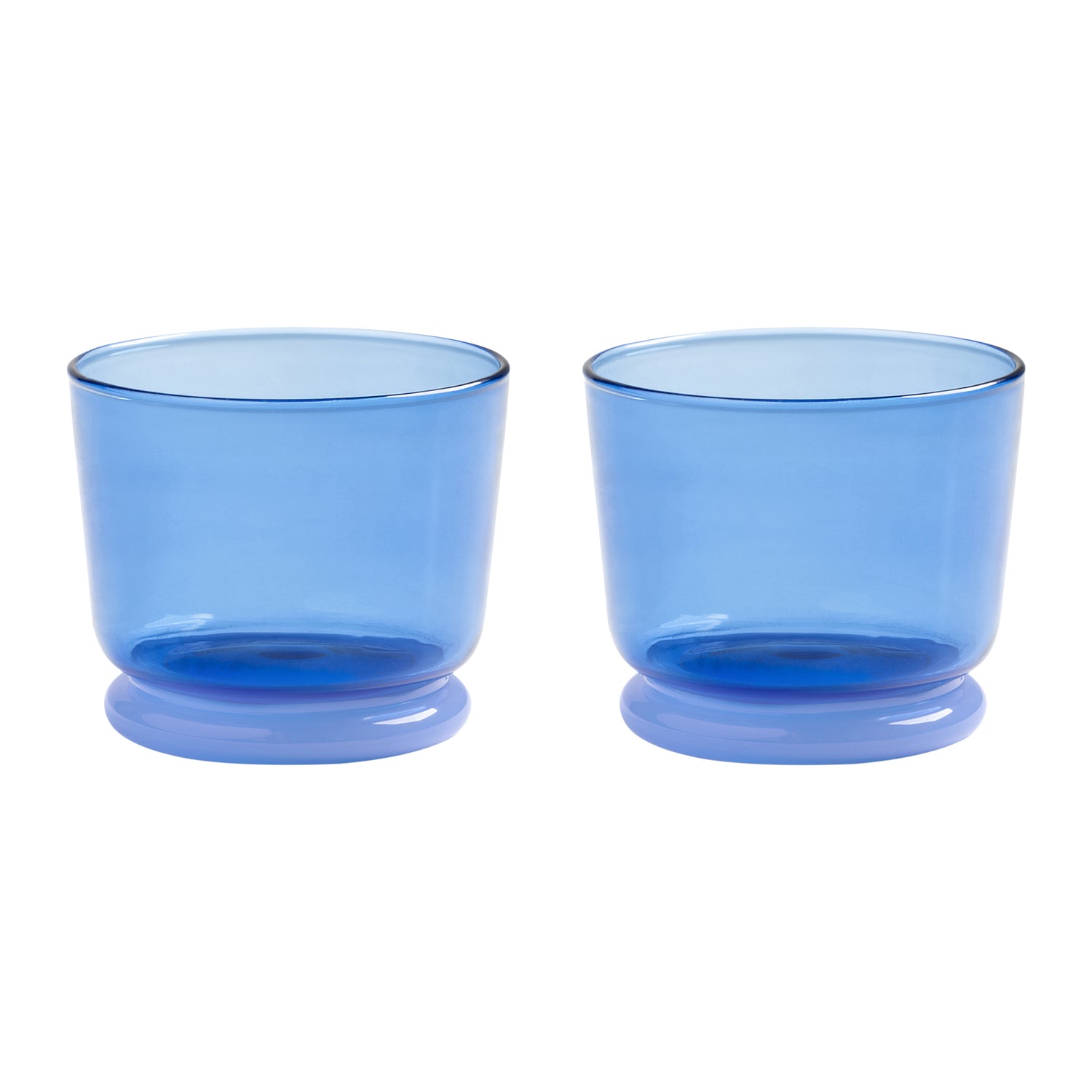 &k amsterdam Dew Waterglazen - Blauw - Set van 2