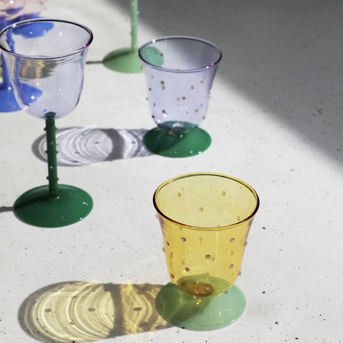 &k amsterdam Dot Wijnglas - Roze - Set van 2