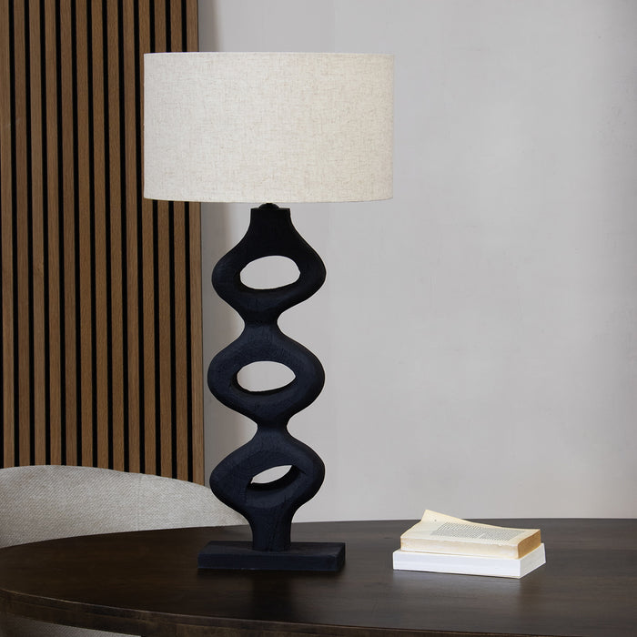 Giga Meubel - Tafellamp Zwart 80cm - Incl. Kap - Mangohout - Savio