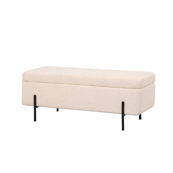 Giga Meubel - Opbergbank Bouclé Beige 110cm - Japandi - Jari