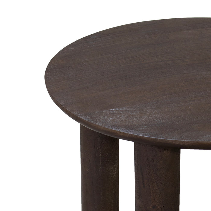 Giga Meubel - Salontafel Rond Donkerbruin 60cm - Mangohout - Misao
