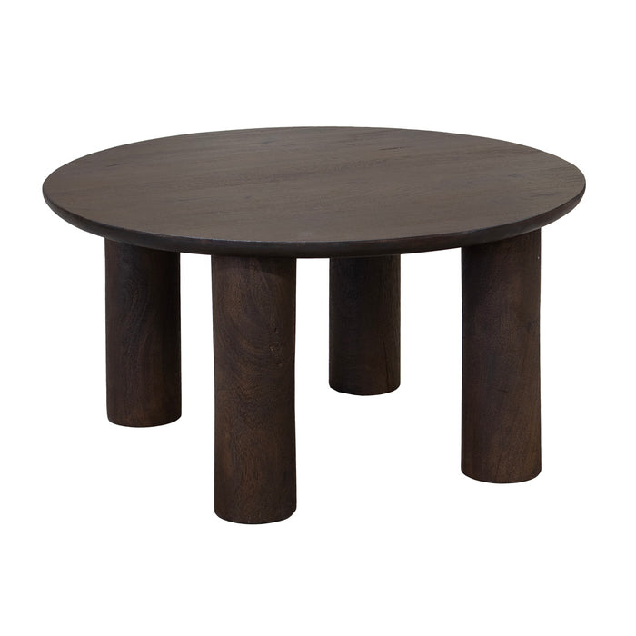 Giga Meubel - Salontafel Rond Donkerbruin 75cm - Mangohout - Misao