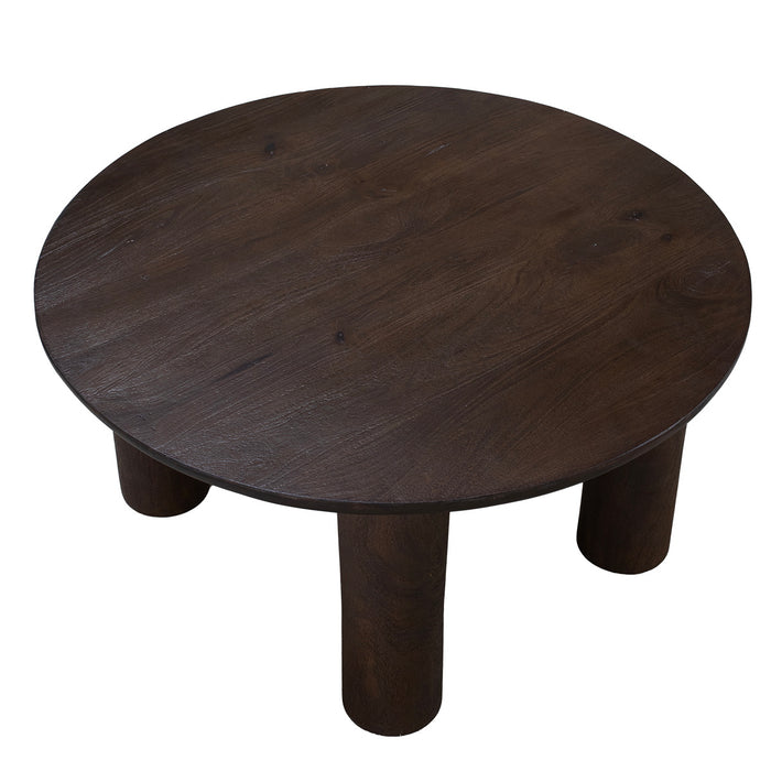Giga Meubel - Salontafel Rond Donkerbruin 75cm - Mangohout - Misao