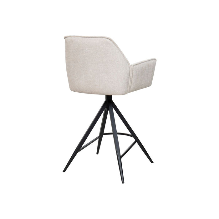 Giga Meubel - Barstoel Beige Stof - Zithoogte	66cm - Noa - Set van 2