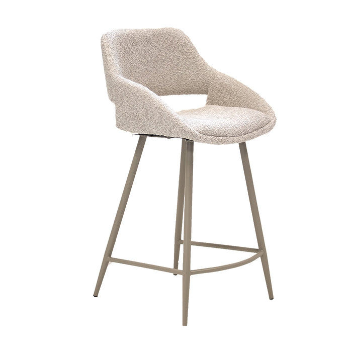 Giga Meubel - Barkruk Beige - Metaal|Stof - Jess - Set van 2