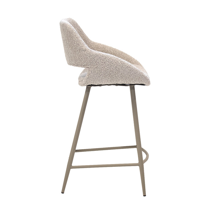 Giga Meubel - Barkruk Beige - Metaal|Stof - Jess - Set van 2