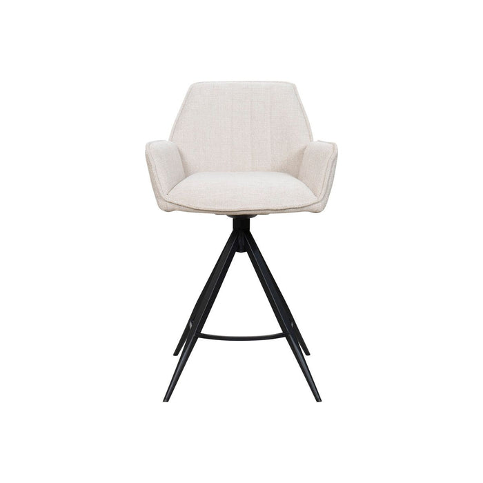 Giga Meubel - Barstoel Beige Stof - Zithoogte	66cm - Noa - Set van 2