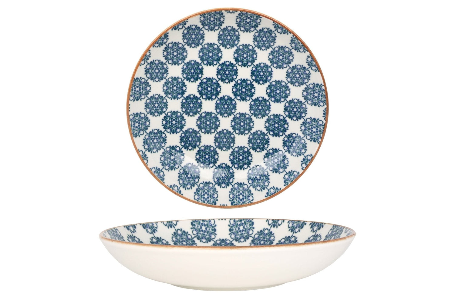 Bonna Diep bord - Lotus - Porselein - 23 cm (1000cc) - set van 6