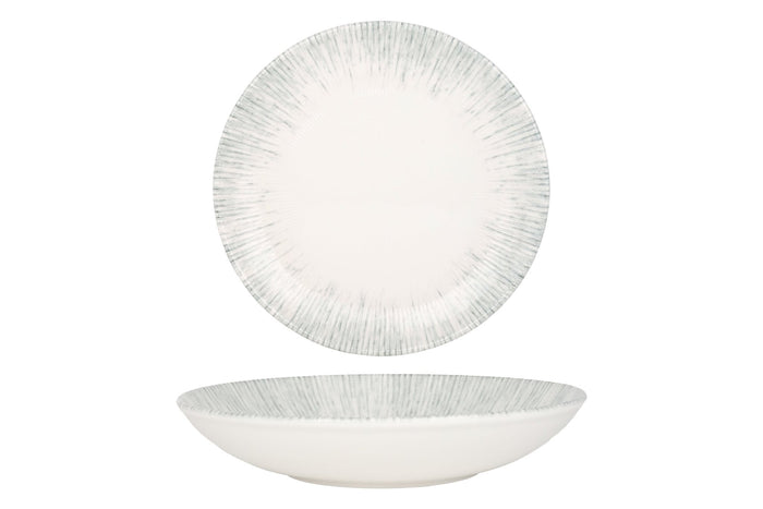 Bonna Diep bord - Iris - Porselein - 25 cm 1300 cc - set van 6