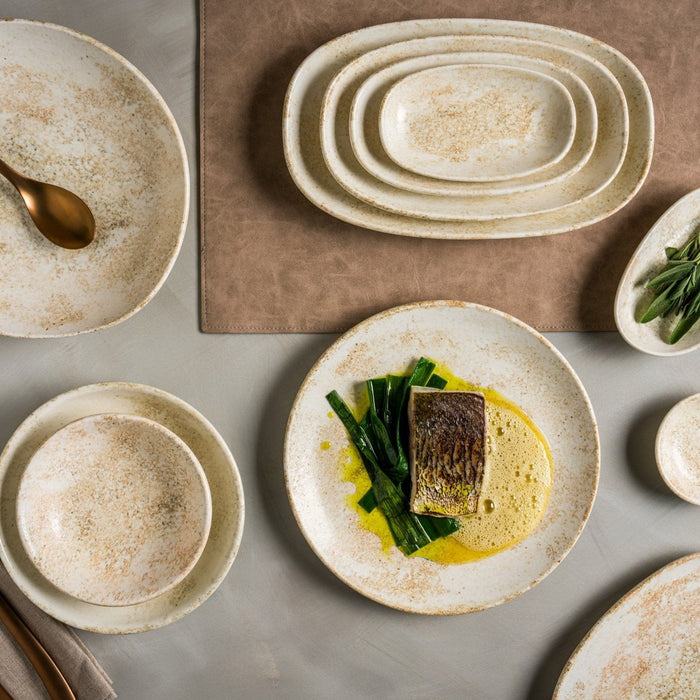 Bonna Dinerbord - Nacrous - Porselein - 33 cm - set van 6