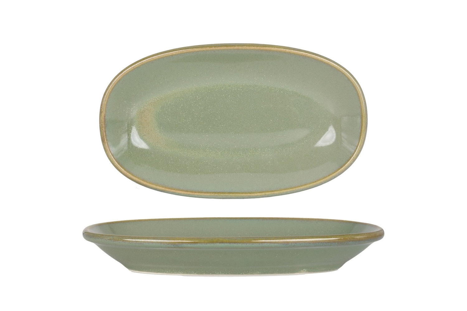 Bonna Serveerschaal - Sage Hygge - Porselein - 15x8.5 cm - set van 4