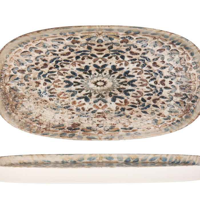 Rinart Serveerschaal - Aztec - Porselein - 35x18 cm - set van 2