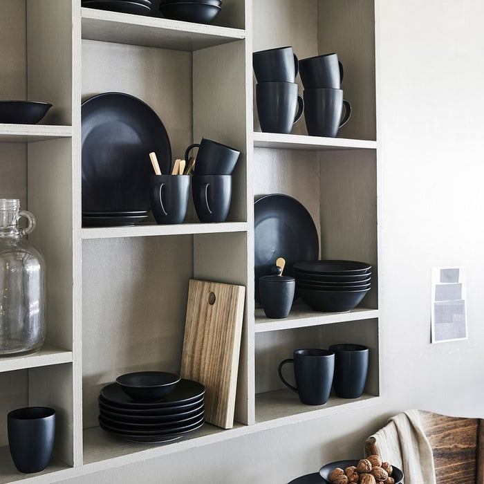 vtwonen - Dinerborden - Bordenset - Mat zwart - 25,5cm - Set van 6