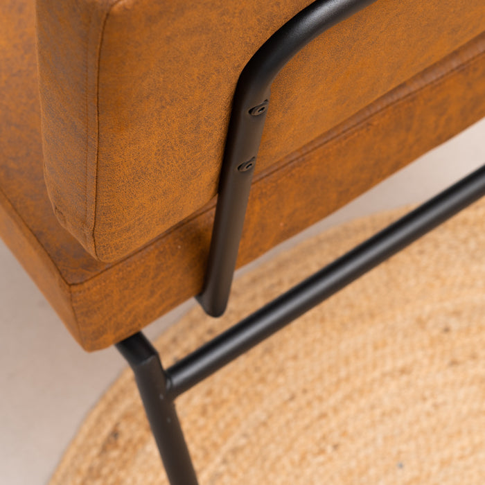Bronx71 Industriële eetkamerstoel Espen cognac eco-leer -