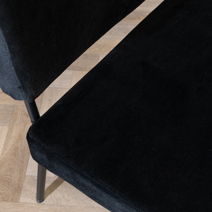 Bronx71 Velvet eetkamerbank Espen zwart 160 cm