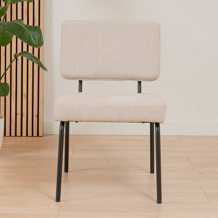 Bronx71 Scandinavische eetkamerstoel Espen beige gerecyclede stof -