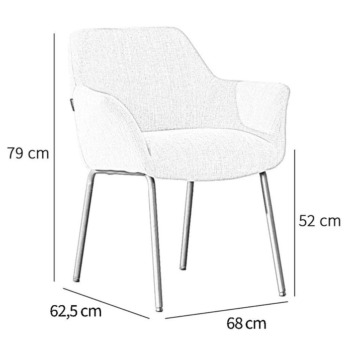 Bronx71 Scandinavische eetkamerstoel Sten gerecyclede stof taupe