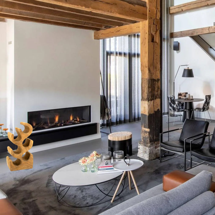 Vtw Living - Wijnrek van Teakhout 6 flessen - Bruin - 20 x 15 x 50 cm