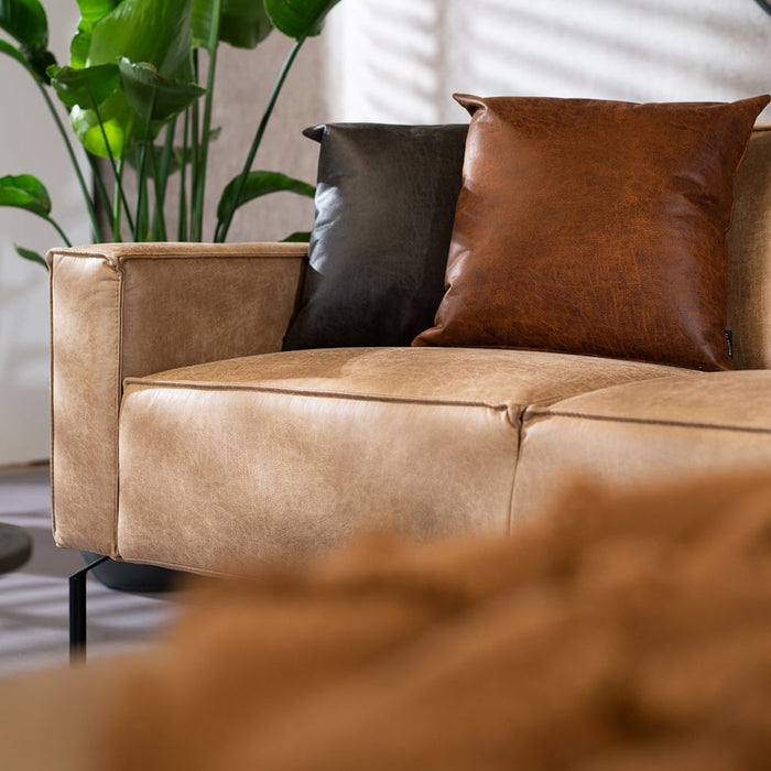 Bronx71 Industriële hoekbank Kansas eco-leer beige rechts