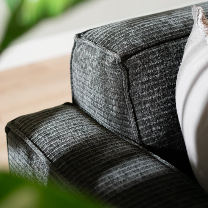 Bronx71 Hoekbank Kansas antraciet| donkergroen ribstof links