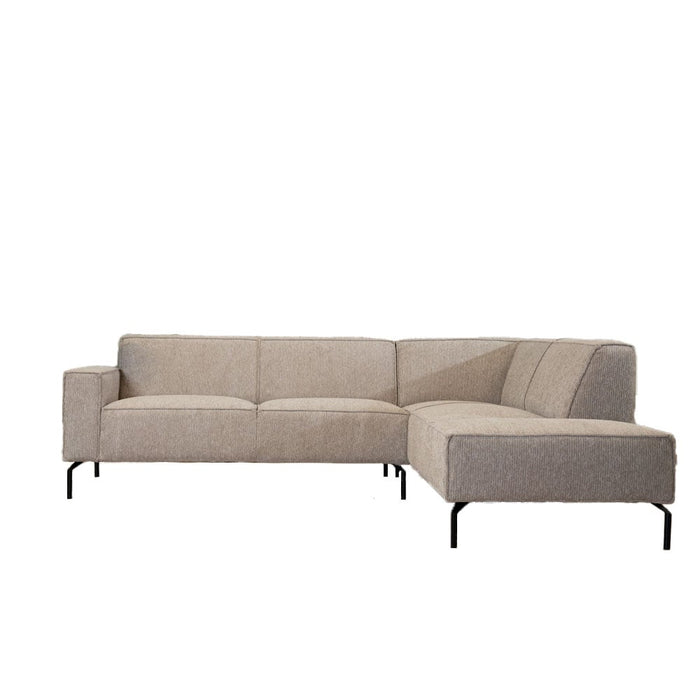 Bronx71 Hoekbank Kansas ribstof taupe rechts