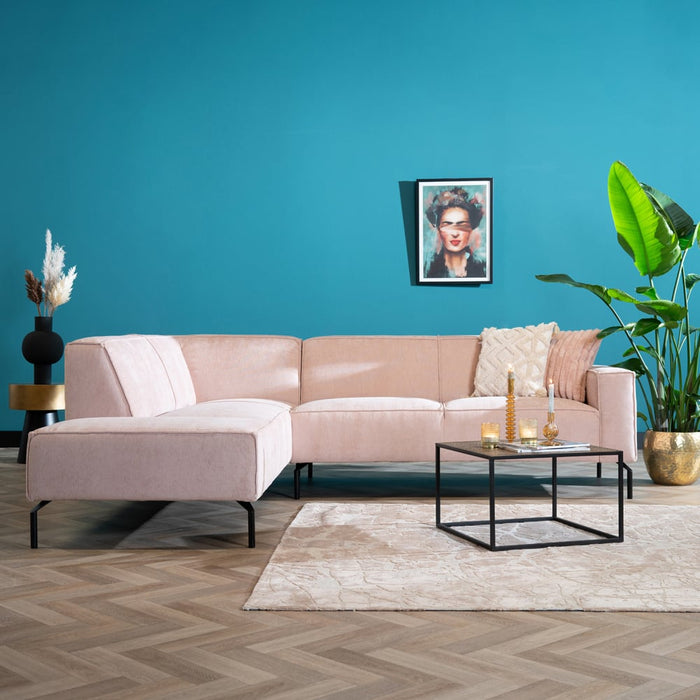 Bronx71 Hoekbank Kansas stof gemêleerd roze links