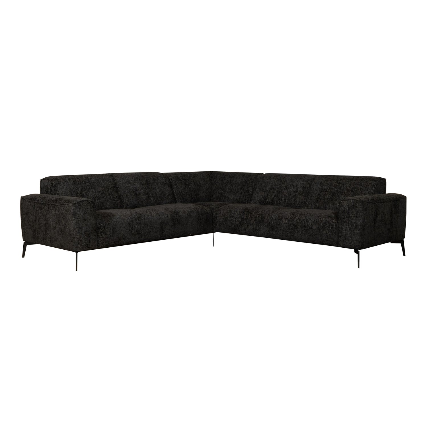 Bronx71 Hoekbank Vegas zwart stof chenille links|rechts