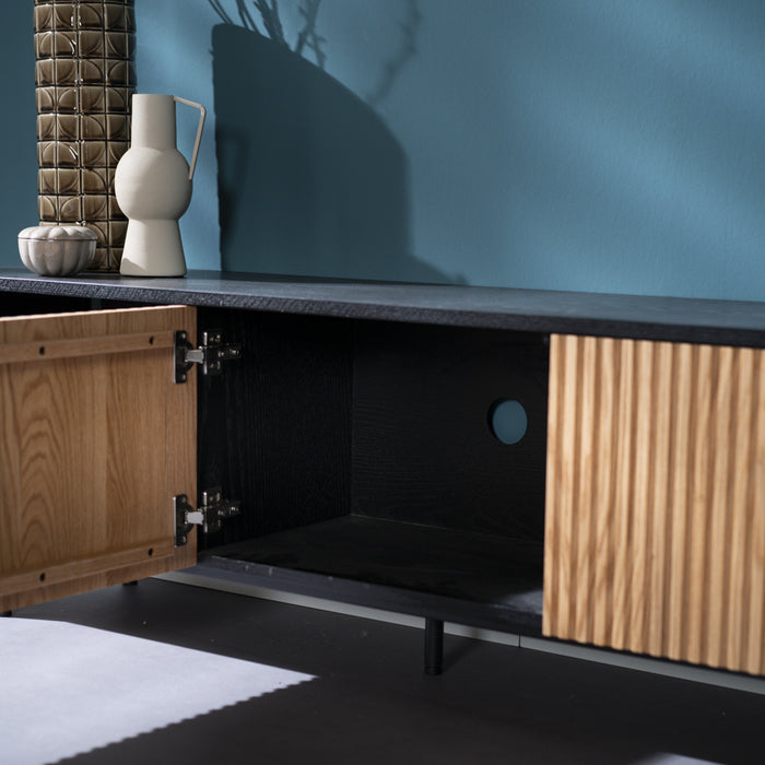 Bronx71 Tv-meubel Ray zwart|blank eiken 150 cm