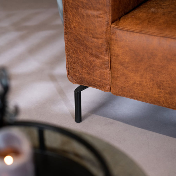 Bronx71 Industriële hoekbank Kansas eco-leer cognac links