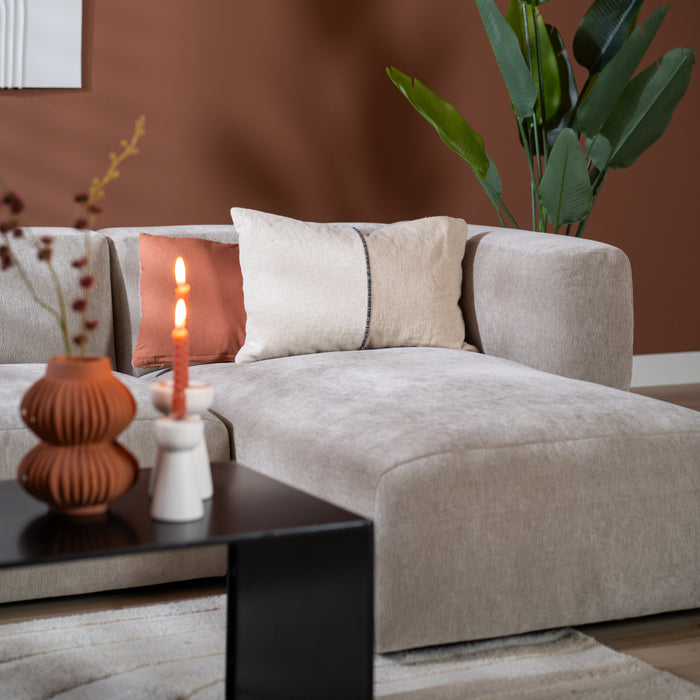 Bronx71 Scandinavische hoekbank Karla taupe rechts 3-zits