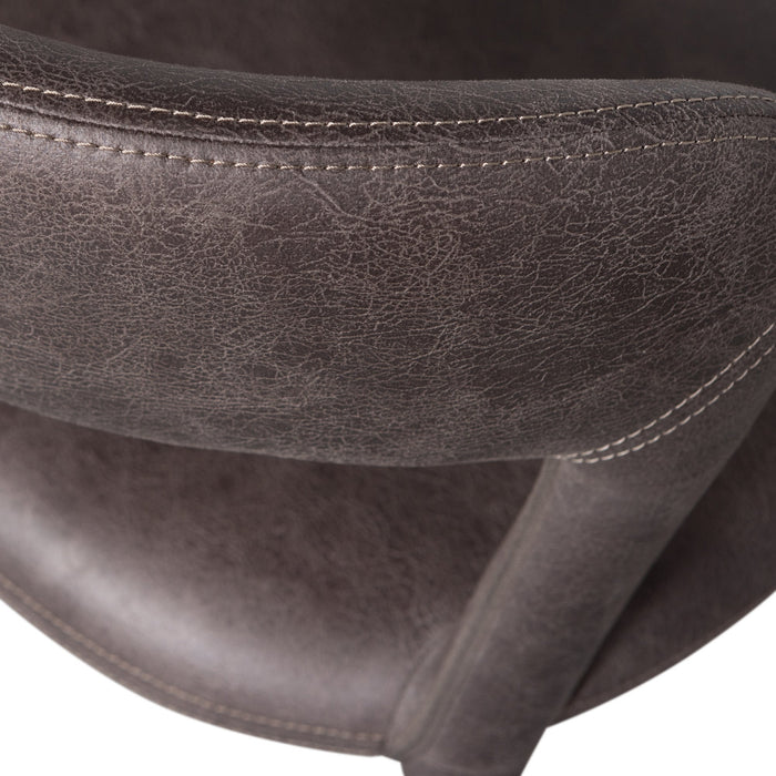 WOOOD Noble Eetkamerstoelen - Leerlook - Zwart|Grijs - Set van 2