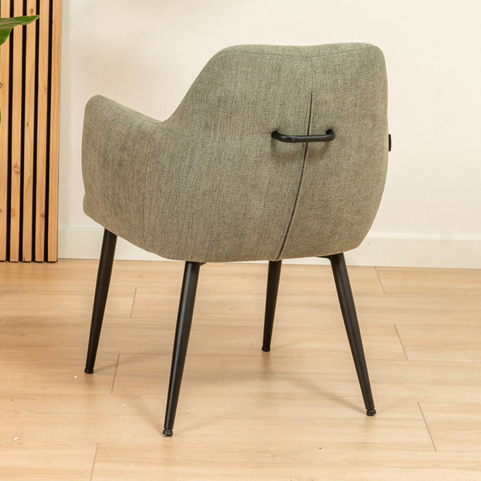 Bronx71 Scandinavische eetkamerstoel Lars groen gerecyclede stof -