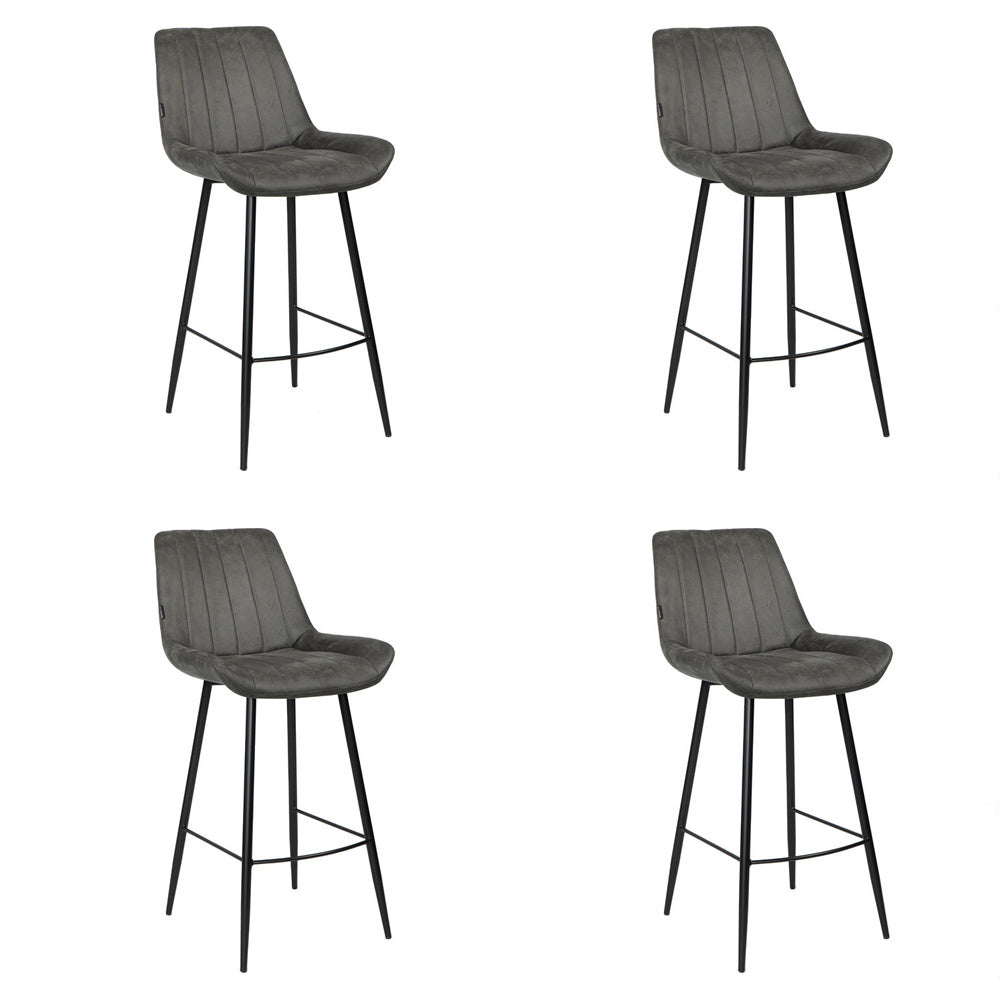 Bronx71 Industriële barkruk Brooke antraciet 74 cm  - Barkrukken set