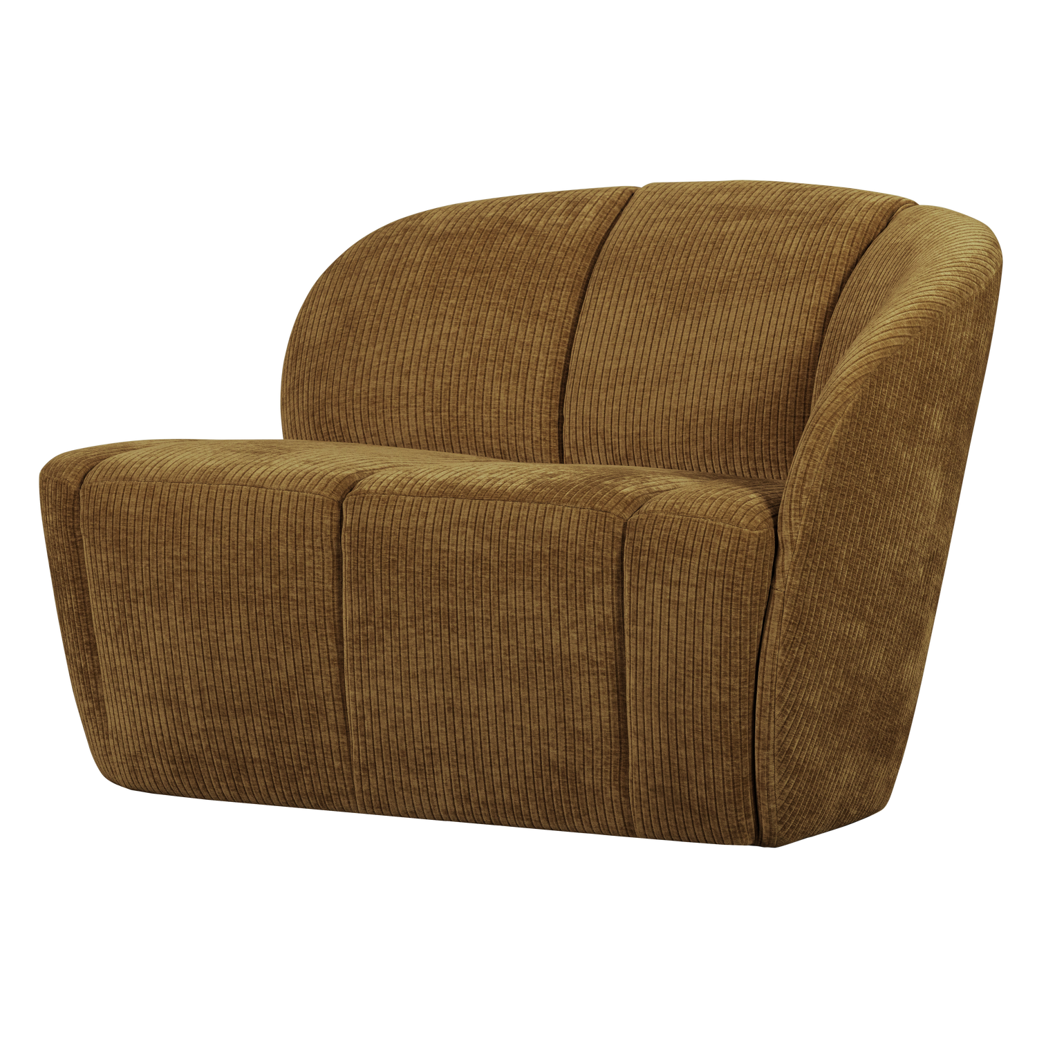 WOOOD Mojo 2-Zits Bankje Rechts - Geweven Ribstof - Honinggeel