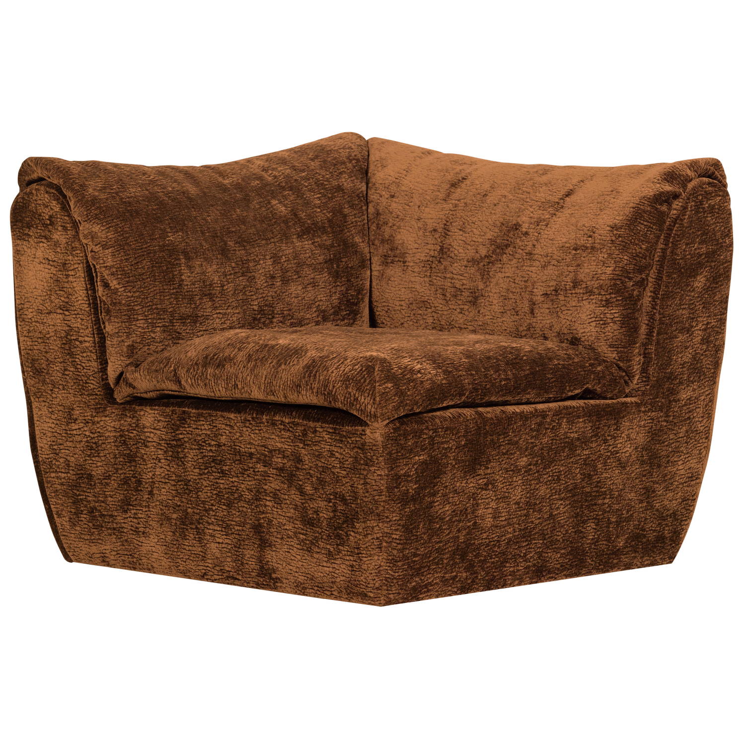 WOOOD Baggy Hoekelement - 3D Chenille - Middenbruin - 81x96x96
