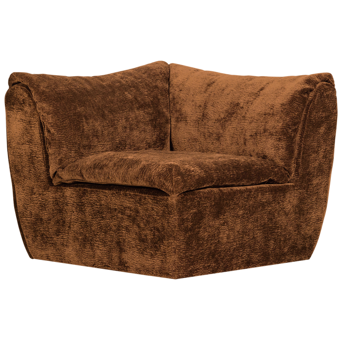 WOOOD Baggy Hoekelement - 3D Chenille - Middenbruin - 81x96x96