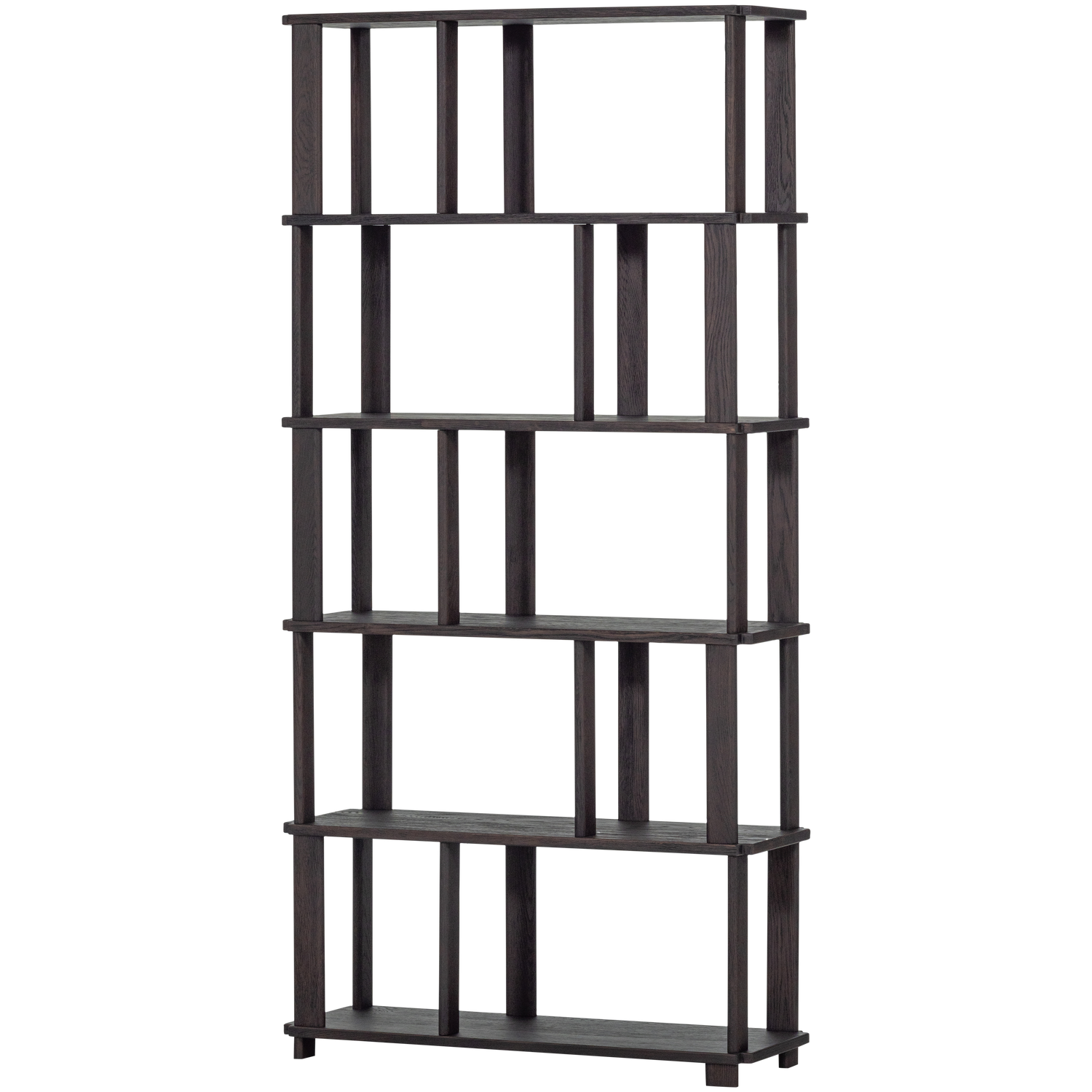 WOOOD Riss Boekenkast - Eikenhout  - Mystic Brown - 186x90x30