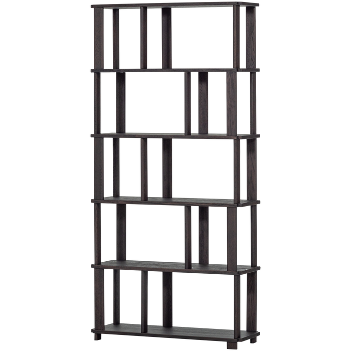 WOOOD Riss Boekenkast - Eikenhout  - Mystic Brown - 186x90x30