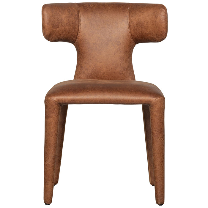 WOOOD Permit Eetkamerstoelen - Leerlook - Cognac - Set van 2