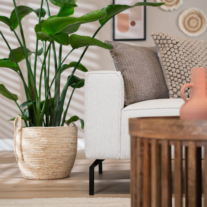 Bronx71 Hoekbank Kansas ribstof off white links