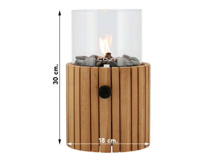 Cosiscoop Timber teak - gaslantaarn met gaspatroon