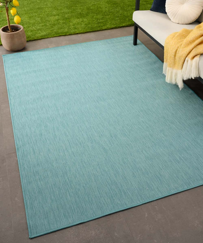 Tapeso Buitenkleed effen - Flip turquoise - 200x280 cm