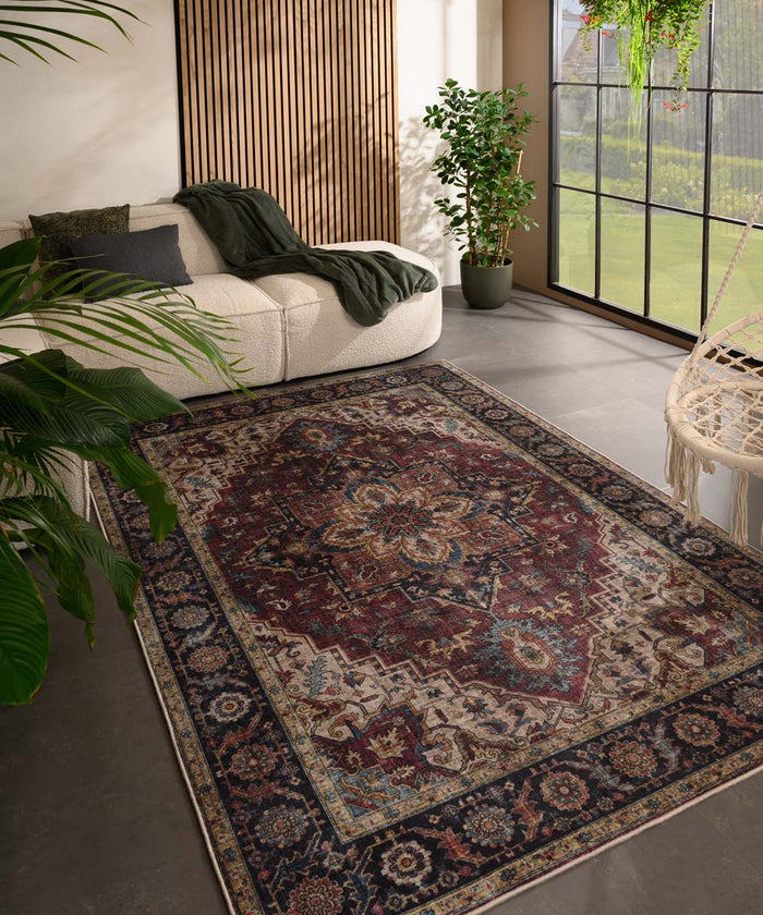 Heritaged Vintage buitenkleed - Valenca Brio rood - 80x150 cm