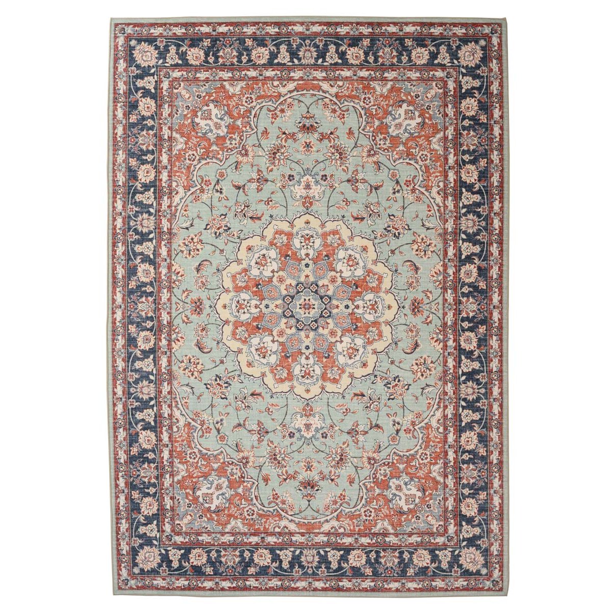Heritaged Vintage buitenkleed - Valenca Nova saliegroen|rood - 160x230