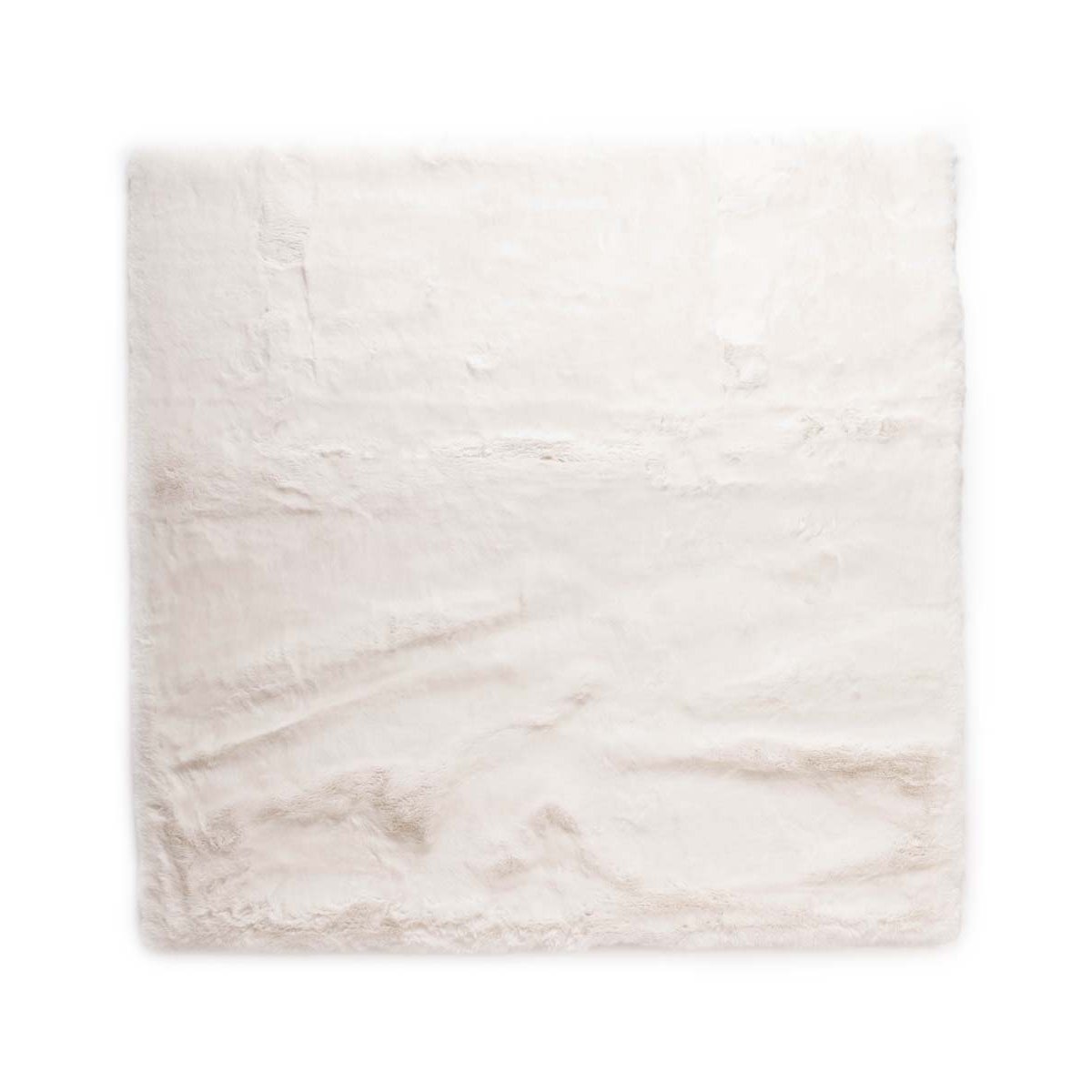 Tapeso Fluffy vloerkleed vierkant - Comfy Deluxe wit - 200x200 cm