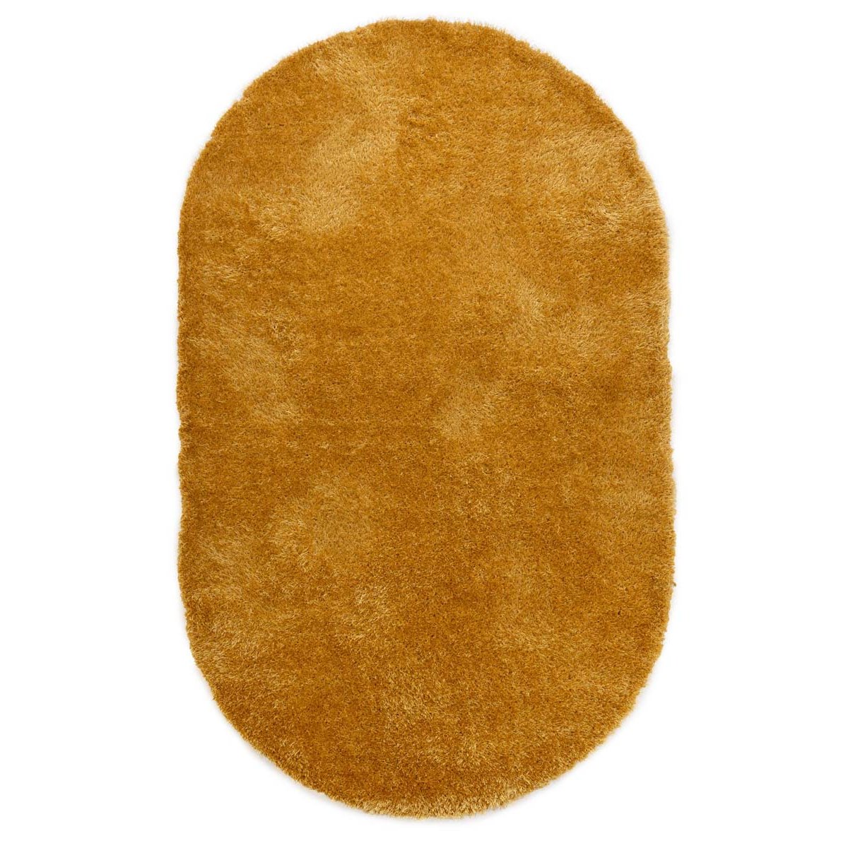 Tapeso Ovaal hoogpolig vloerkleed velvet - Posh goud - 150x240 cm